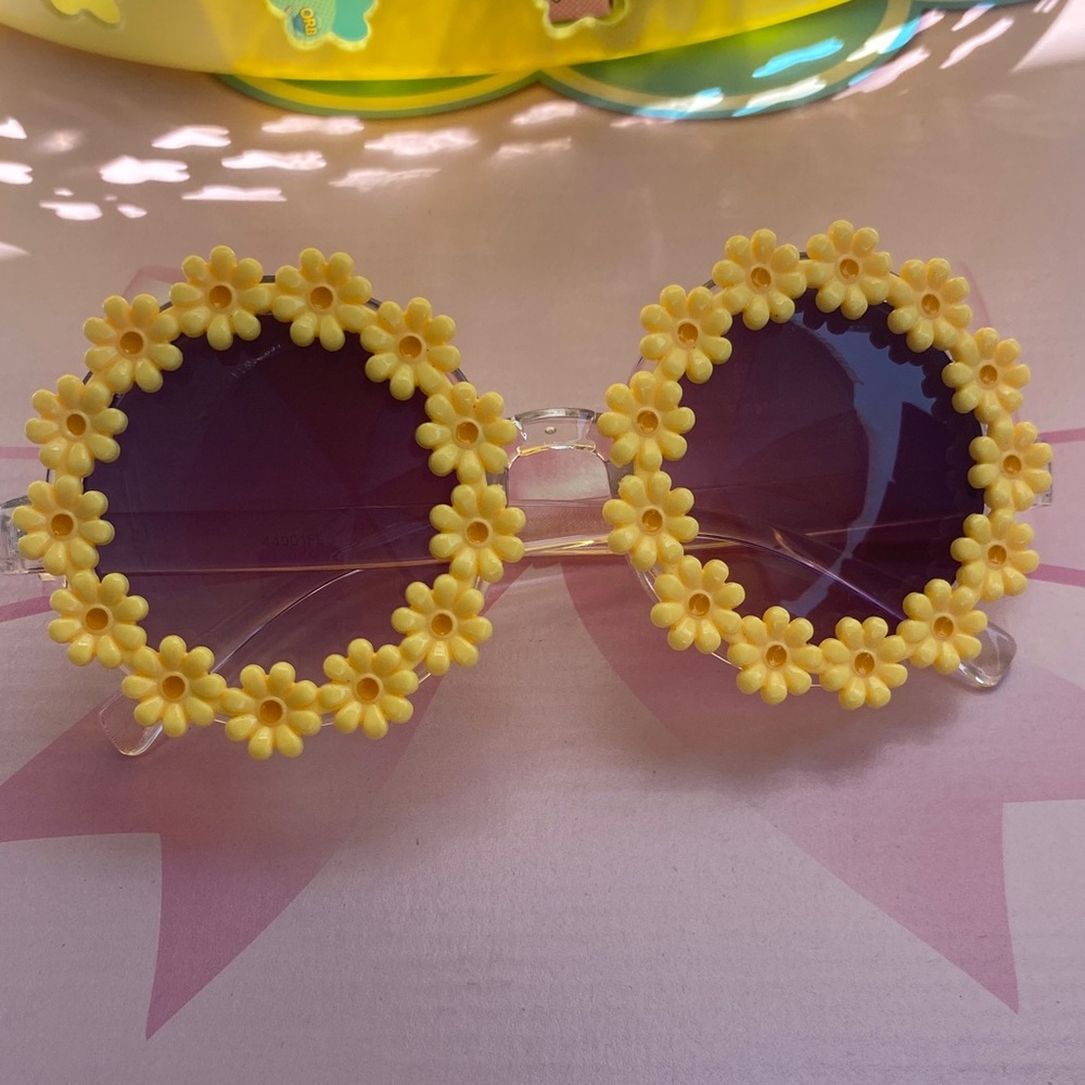 Yellow Floral Kids Sunglasses